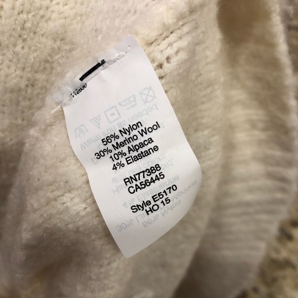 Madewell Snowglobe Bobble Turtleneck Wool blend Oversized Sweater Ivory XS - Picture 7 of 8